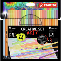 STABILO point 88 ARTY Fineliner  - Wallet of 24 - Assorted Colours